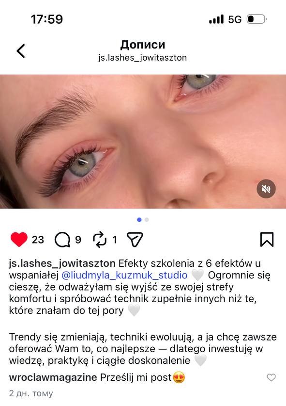 Efekty szkolenia opublikowane przez kursantkę